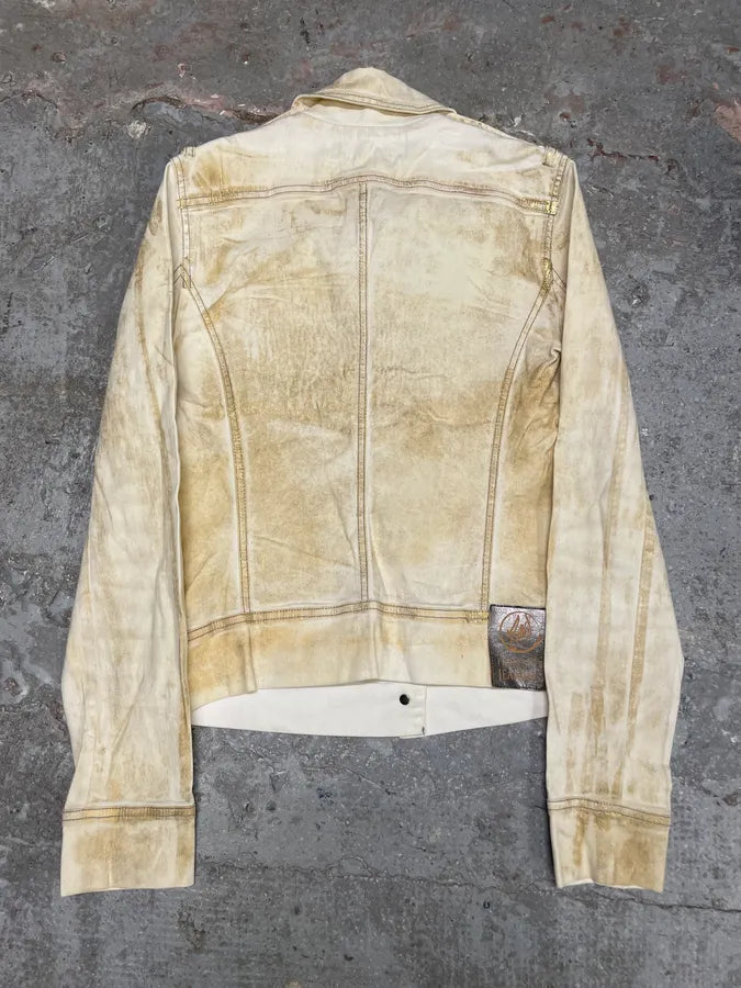 Plein Sud Golden White Denim Jacket (S) ngVFAff 1