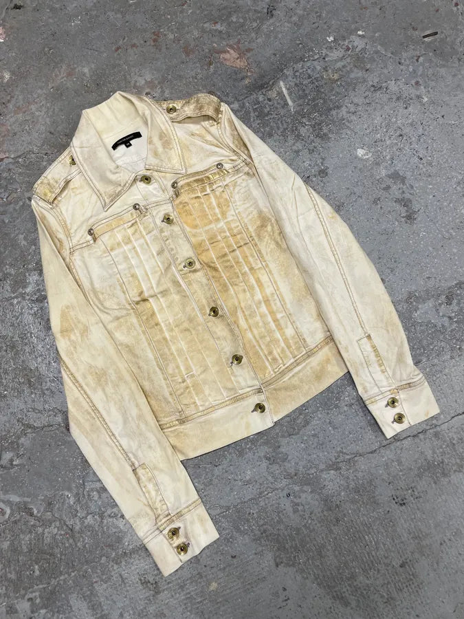 Plein Sud Golden White Denim Jacket (S) ngVFAff 2