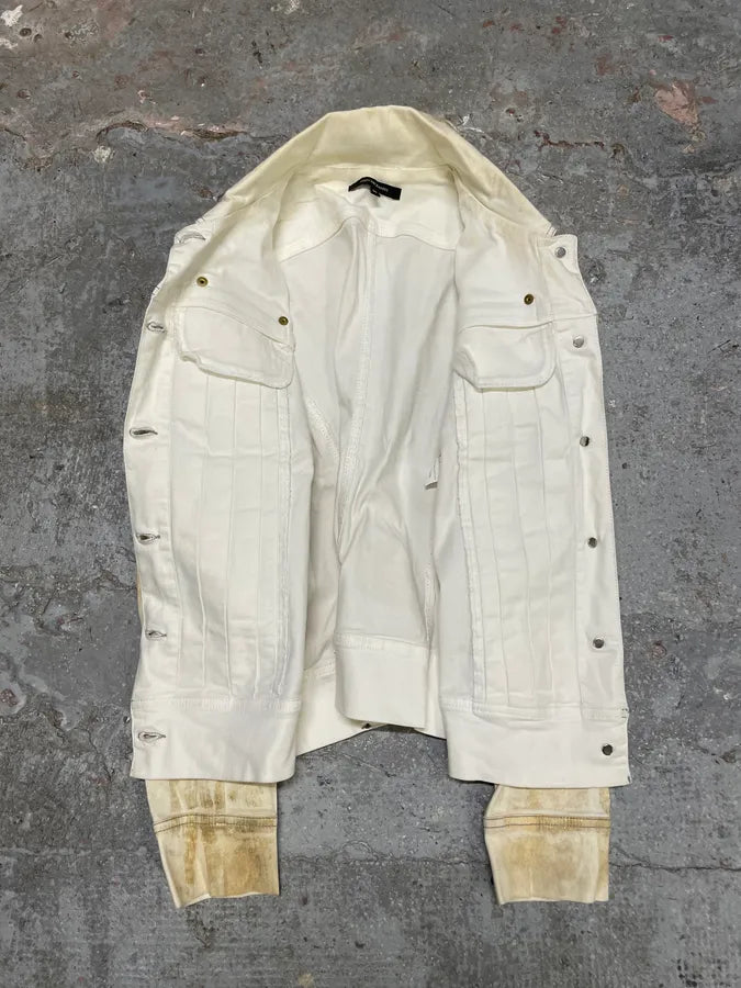 Plein Sud Golden White Denim Jacket (S) ngVFAff 4