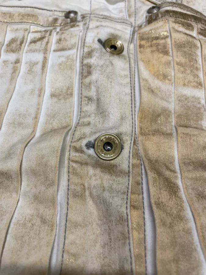 Plein Sud Golden White Denim Jacket (S) ngVFAff 5