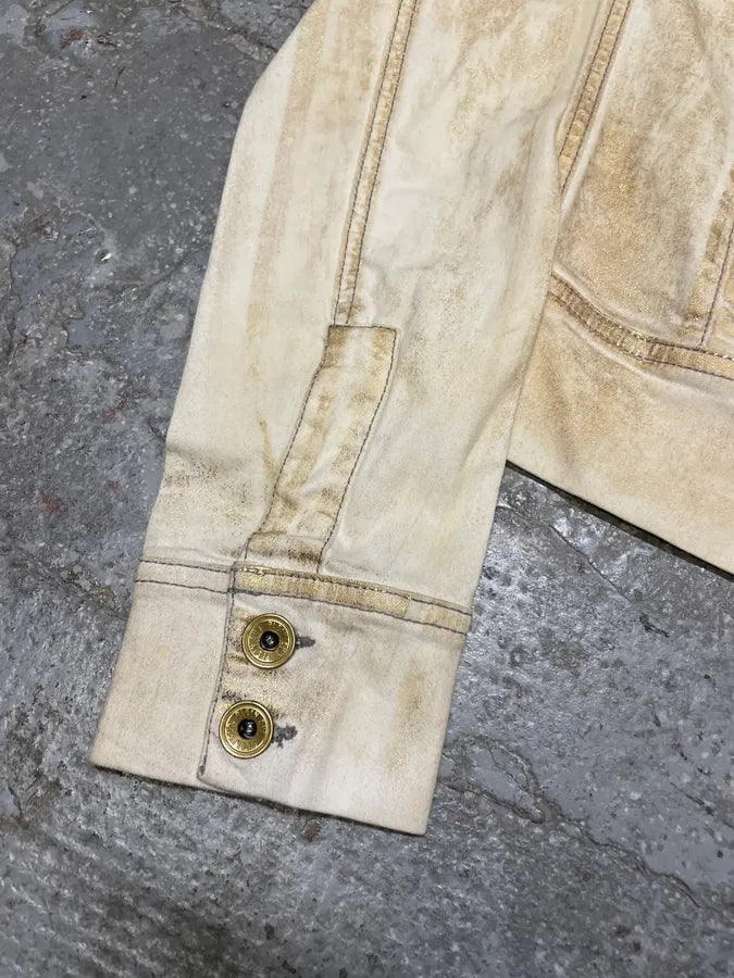 Plein Sud Golden White Denim Jacket (S) ngVFAff 6