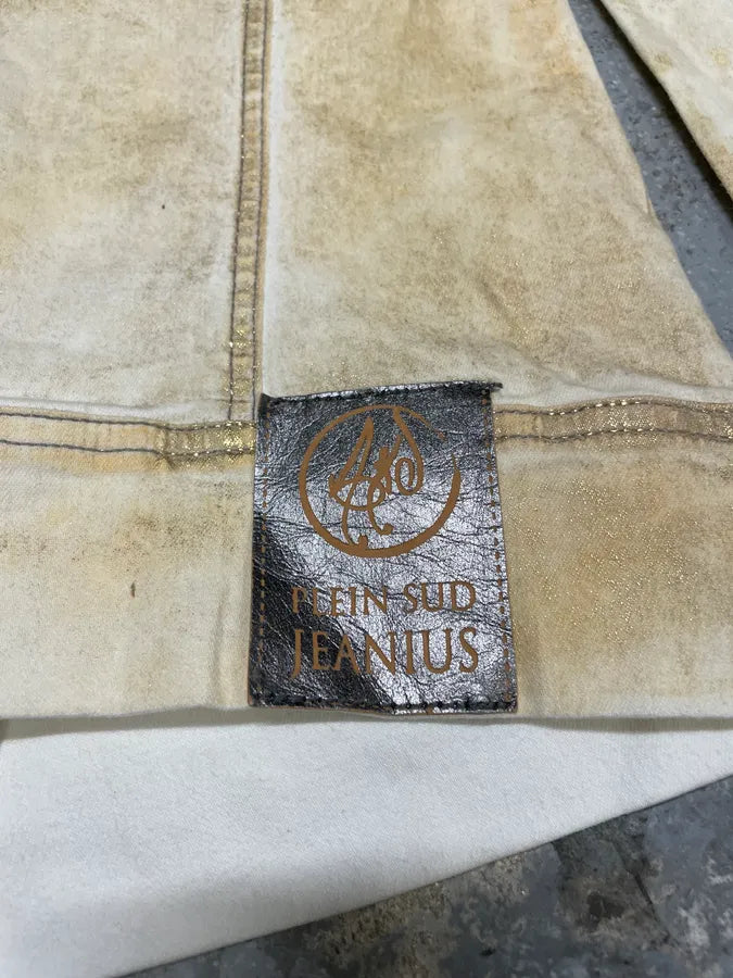 Plein Sud Golden White Denim Jacket (S) ngVFAff 8