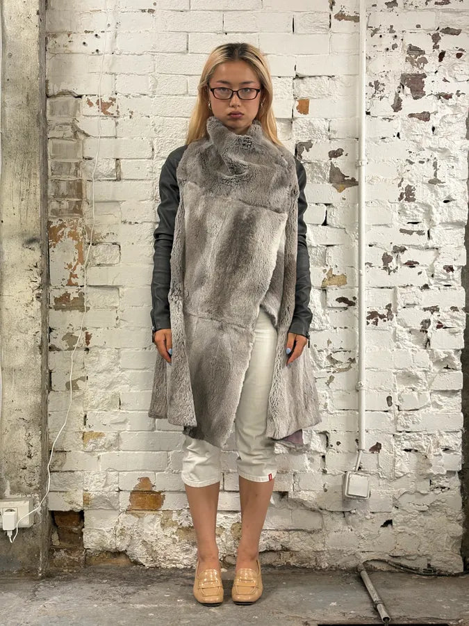 Plein Sud Grey Wool Fur-Lined Coat FxtTawq 0