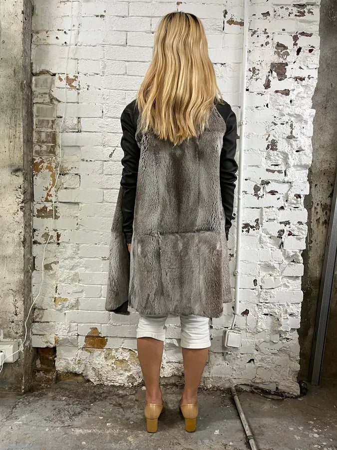 Plein Sud Grey Wool Fur-Lined Coat FxtTawq 1