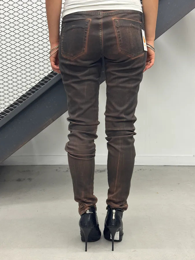 Plein Sud Waxed Burnt Copper Skinny Jeans lEHddYe 2
