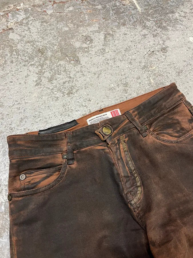 Plein Sud Waxed Burnt Copper Skinny Jeans lEHddYe 6