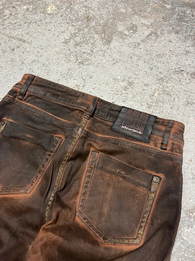 Plein Sud Waxed Burnt Copper Skinny Jeans lEHddYe 5