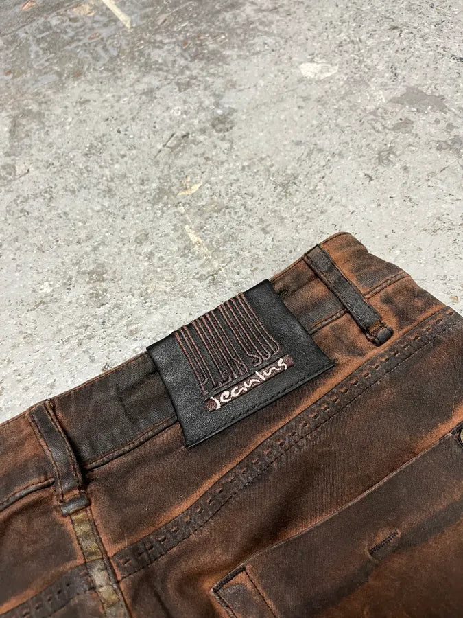 Plein Sud Waxed Burnt Copper Skinny Jeans lEHddYe 9