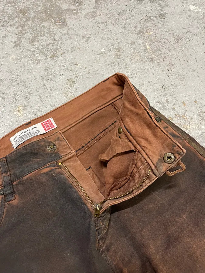 Plein Sud Waxed Burnt Copper Skinny Jeans lEHddYe 7