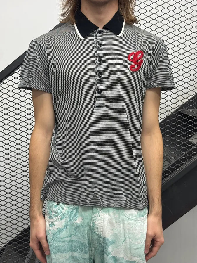 SS2008 Gucci White & Black Striped Polo by Frida Giannini KnlQpjk 0
