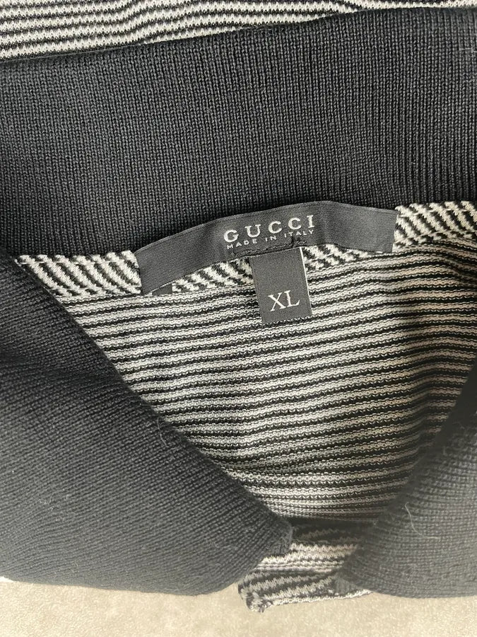 SS2008 Gucci White & Black Striped Polo by Frida Giannini KnlQpjk 10