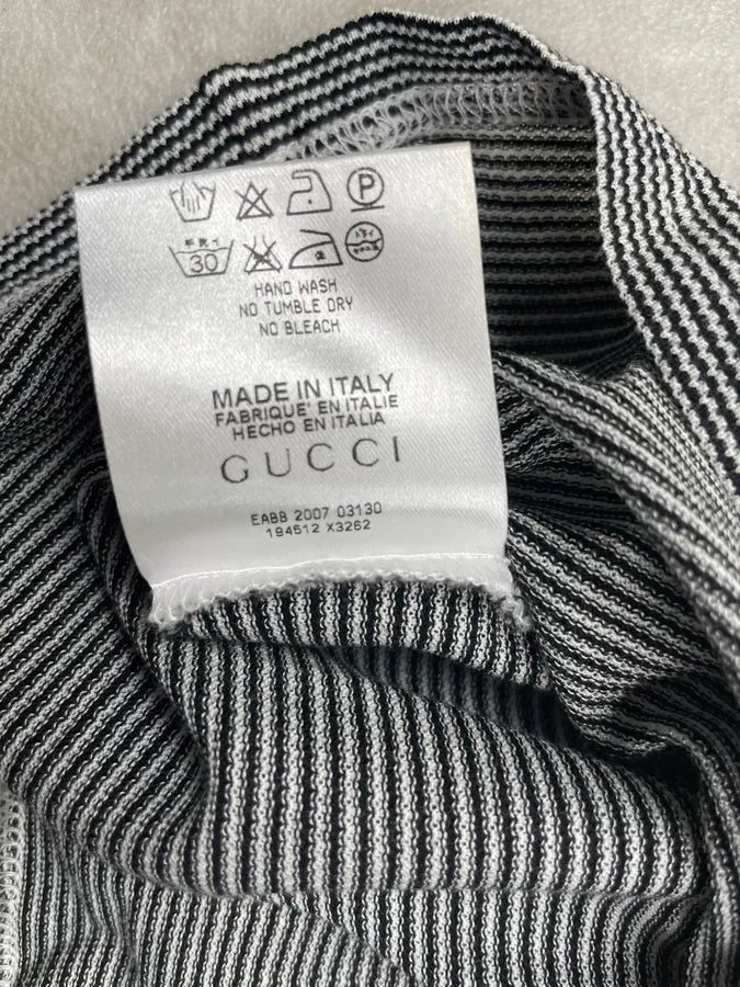 SS2008 Gucci White & Black Striped Polo by Frida Giannini KnlQpjk 9