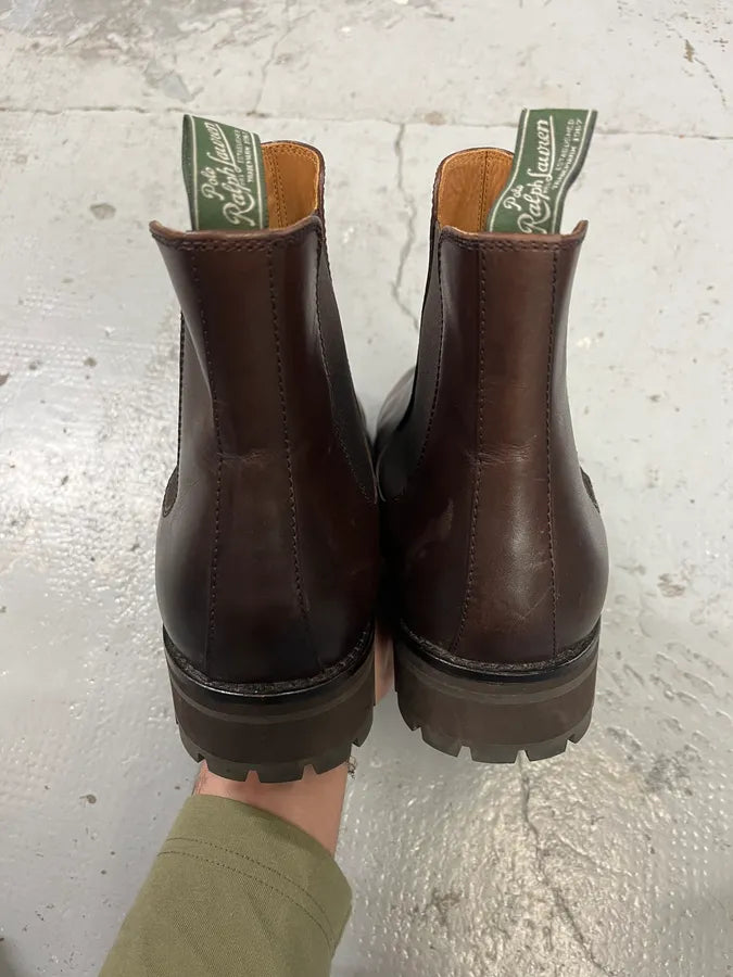 Polo Ralph Lauren Brown Minimalist Classy Leather Boots buxrTsc 4