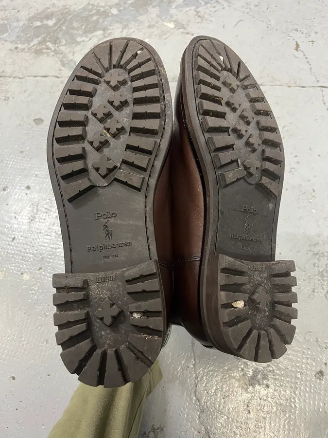 Polo Ralph Lauren Brown Minimalist Classy Leather Boots buxrTsc 5