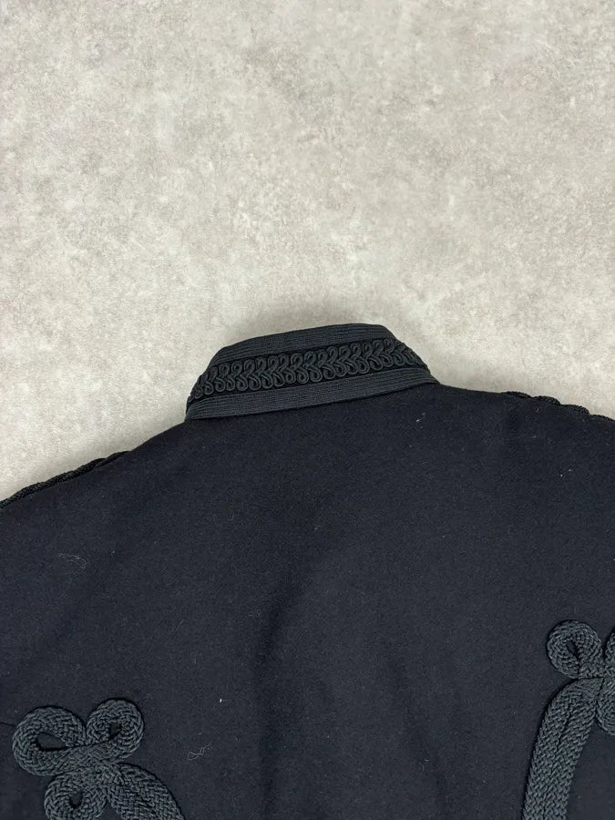 Polo Ralph Lauren Black Wool Military Blazer Officer Napoleon Jacket wnscDQr 5