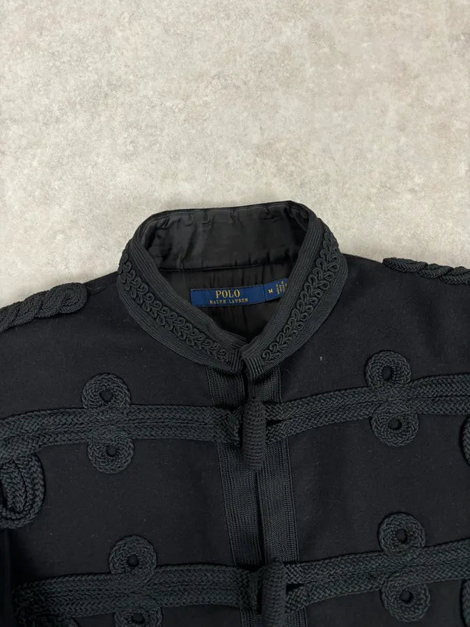 Polo Ralph Lauren Black Wool Military Blazer Officer Napoleon Jacket wnscDQr 4