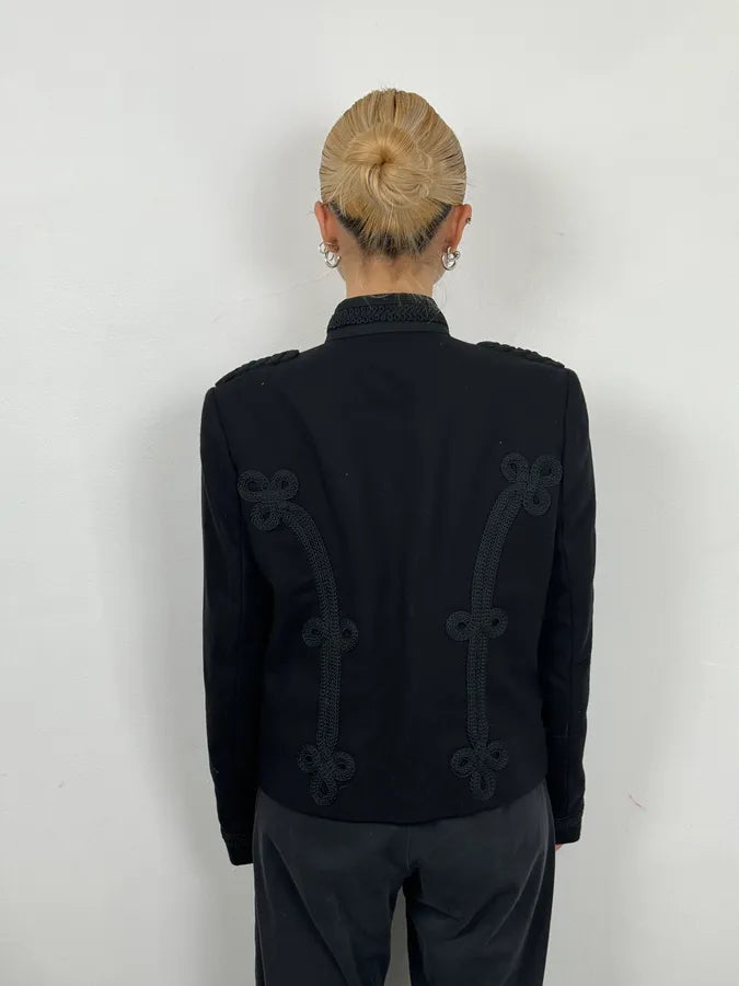 Polo Ralph Lauren Black Wool Military Blazer Officer Napoleon Jacket wnscDQr 1