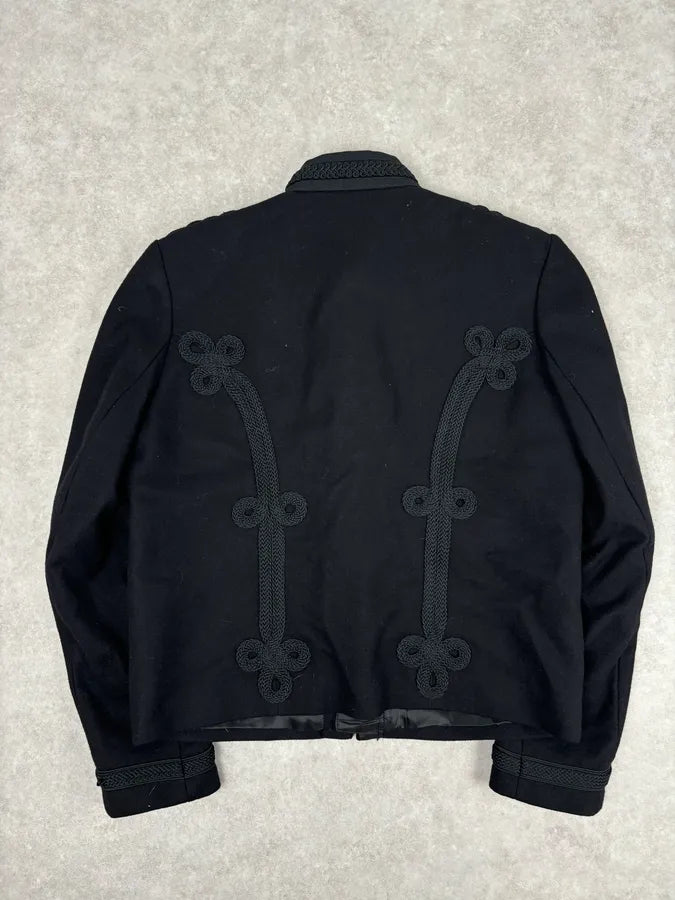 Polo Ralph Lauren Black Wool Military Blazer Officer Napoleon Jacket wnscDQr 3