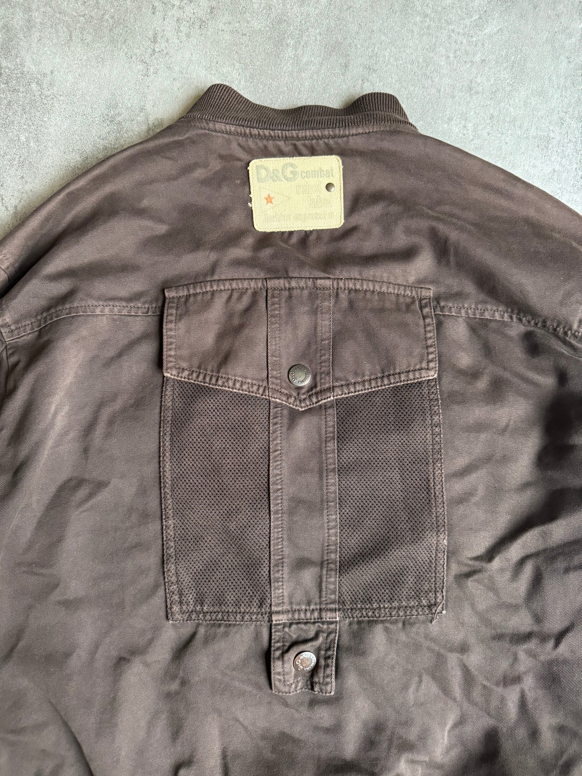 SS2003 Dolce & Gabbana Multi Pockets Cargo Brown Bomber Jacket (L) - 4