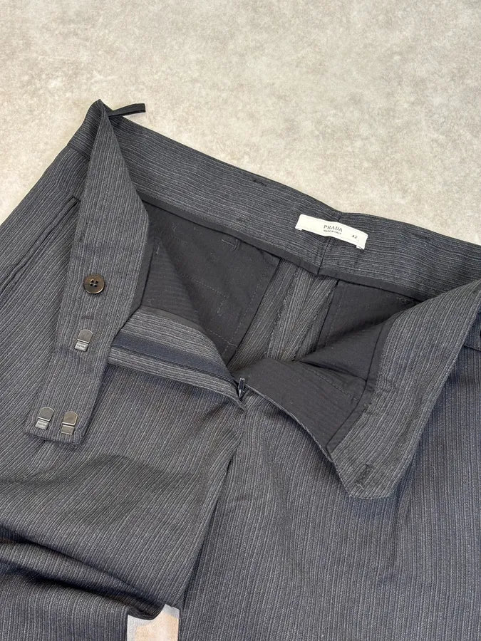 SS2007 Prada Grey Virgin Wool Tailored Pants TOHDFCU 8