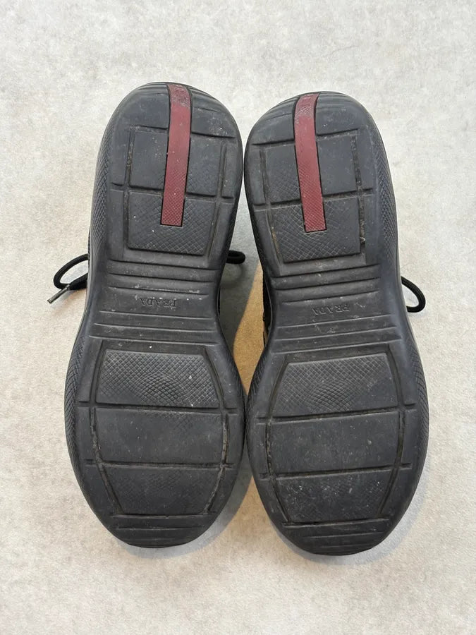 Prada Americas Cup Black Leather Sneakers RqZsmHt 7