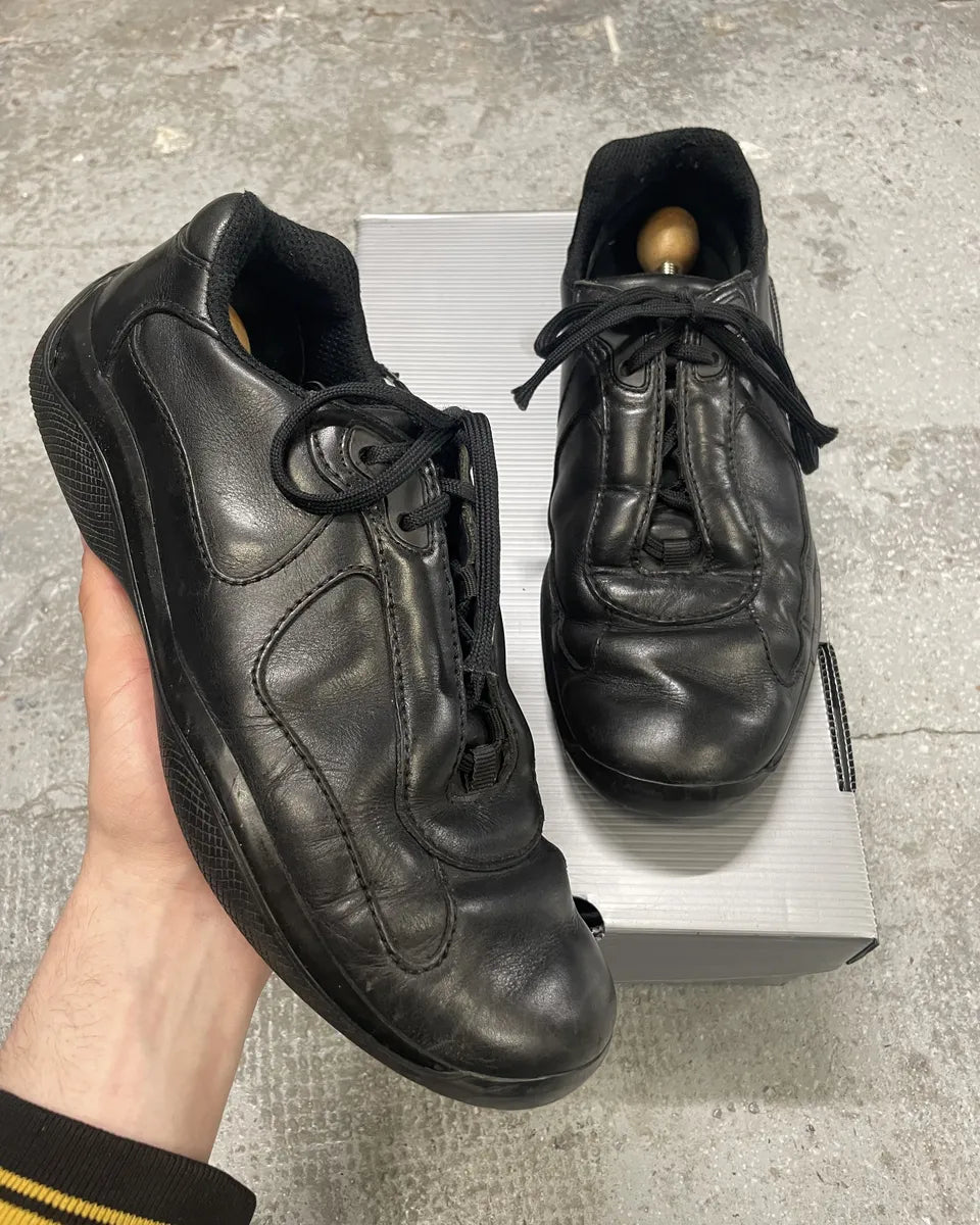 Prada Americas Cup Black Low Leather Shoes (44eu/us10) KZpjlTc 0