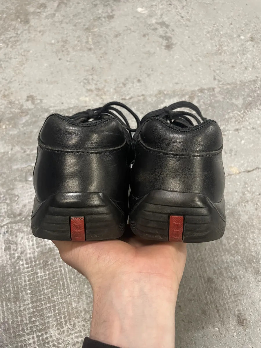 Prada Americas Cup Black Low Leather Shoes (44eu/us10) KZpjlTc 10