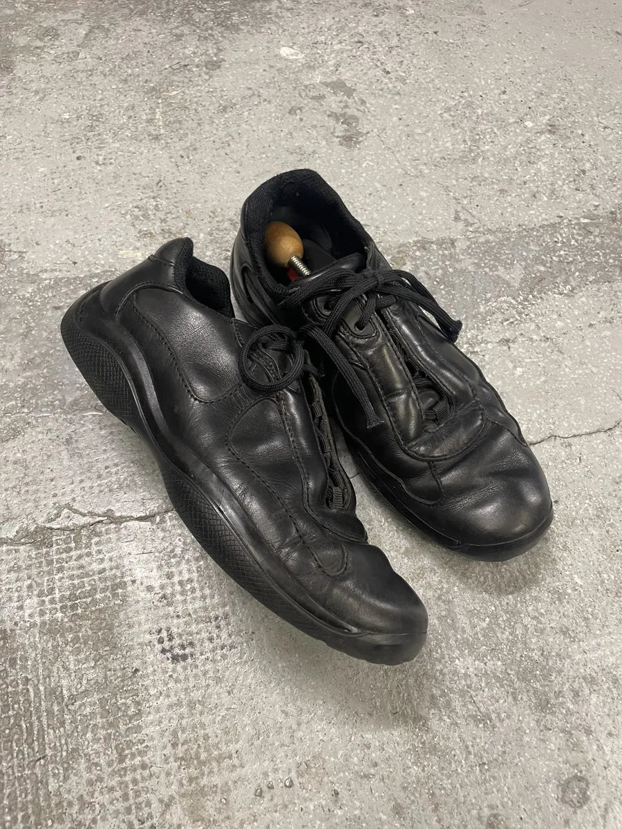 Prada Americas Cup Black Low Leather Shoes (44eu/us10) KZpjlTc 3