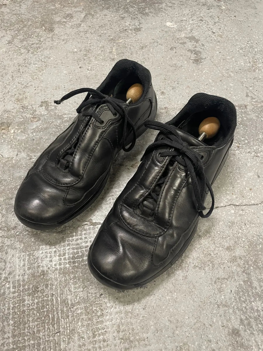 Prada Americas Cup Black Low Leather Shoes (44eu/us10) KZpjlTc 5