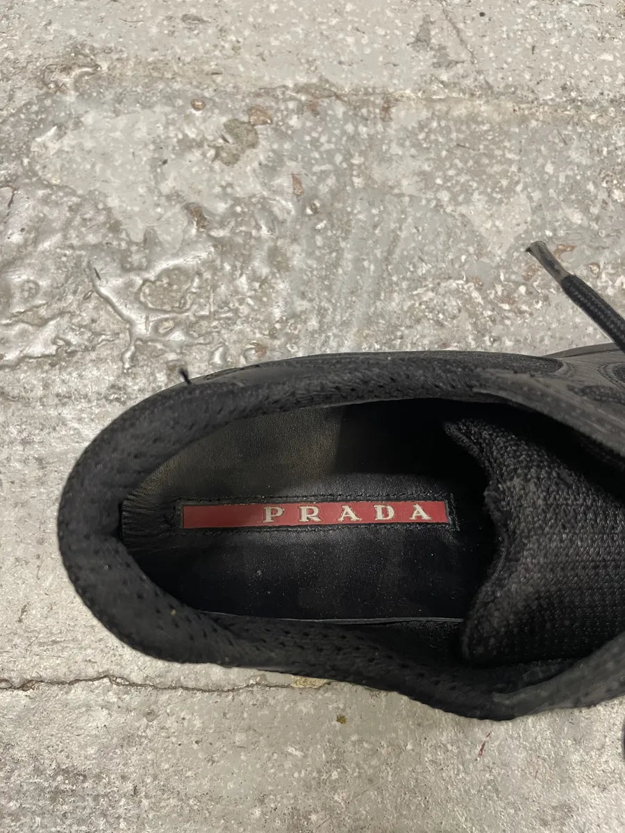 Prada Americas Cup Black Low Sneakers  (38eu/us5.5) rjJrbIz 7
