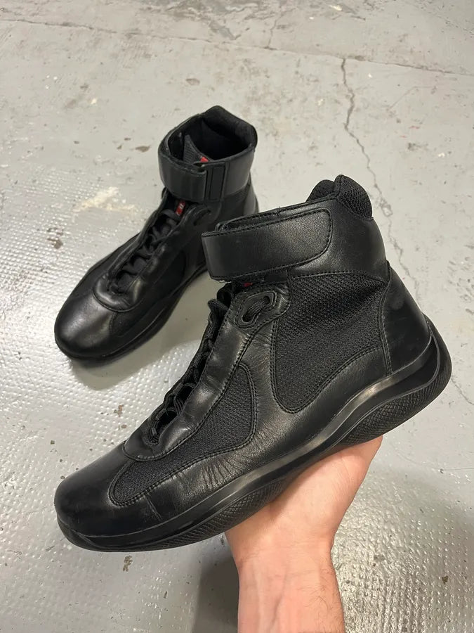 Prada America’s Cup Black Patent High Sneakers ryVhuZQ 0