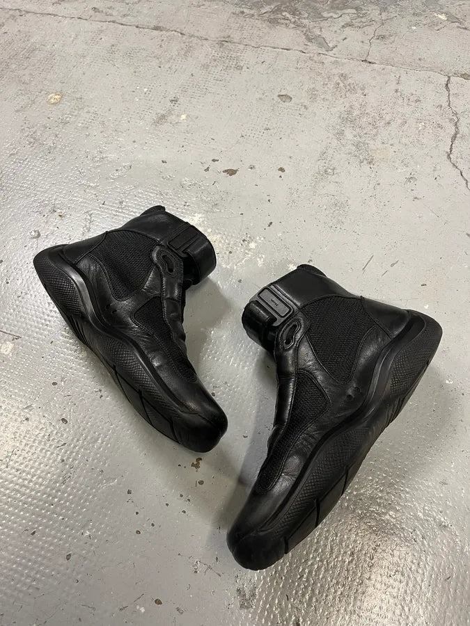 Prada America’s Cup Black Patent High Sneakers ryVhuZQ 2