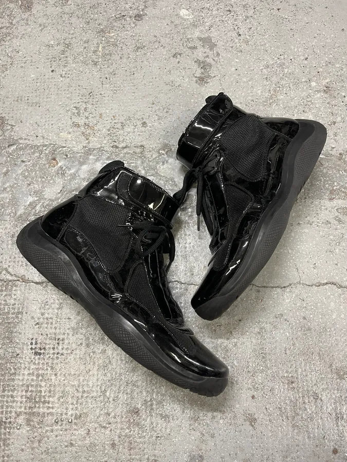 Prada America’s Cup Black Satin High Sneakers (43.5eu/us9.5) dlbarMa 1