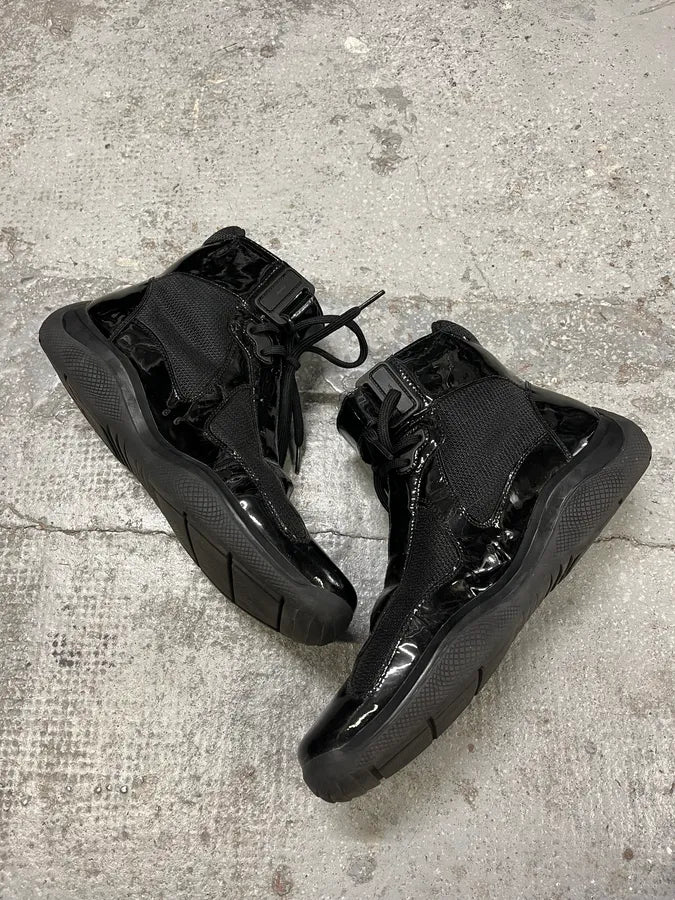 Prada America’s Cup Black Satin High Sneakers (43.5eu/us9.5) dlbarMa 2