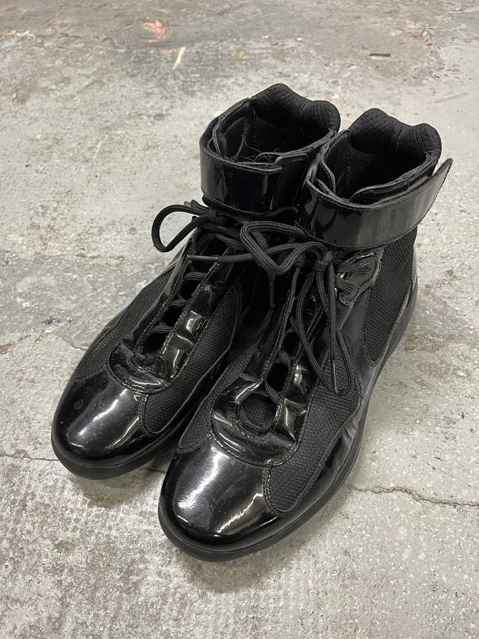 Prada America’s Cup Black Satin High Sneakers (43.5eu/us9.5) dlbarMa 3
