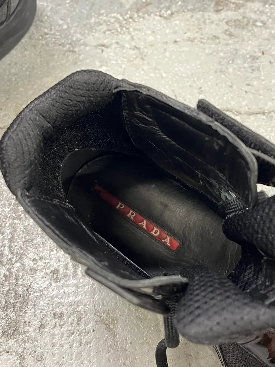 Prada America’s Cup Black Satin High Sneakers (43.5eu/us9.5) dlbarMa 8