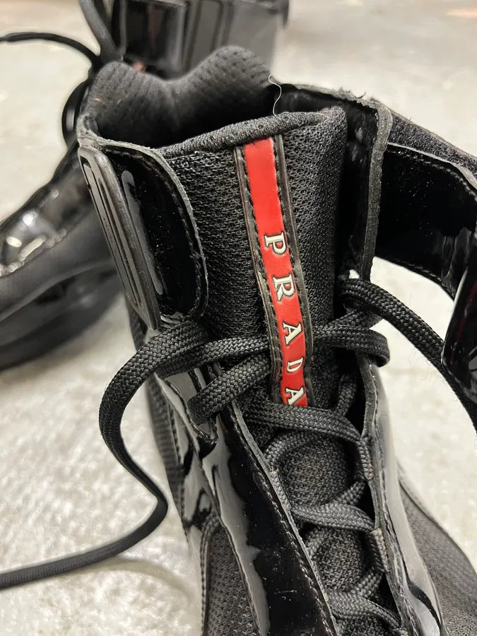 Prada America’s Cup Black Satin High Sneakers (43.5eu/us9.5) dlbarMa 9