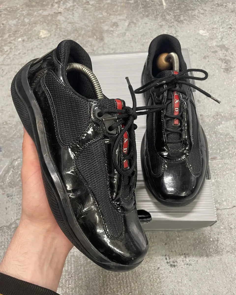 Prada Americas Cup Black Satin Shoes (38.5eu/us6) yLijgCO 0