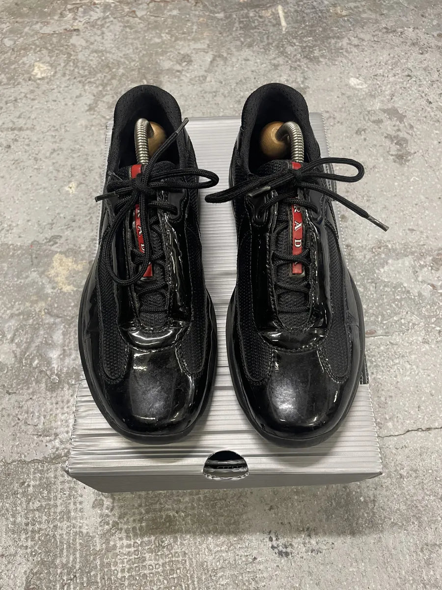 Prada Americas Cup Black Satin Shoes (38.5eu/us6) yLijgCO 1