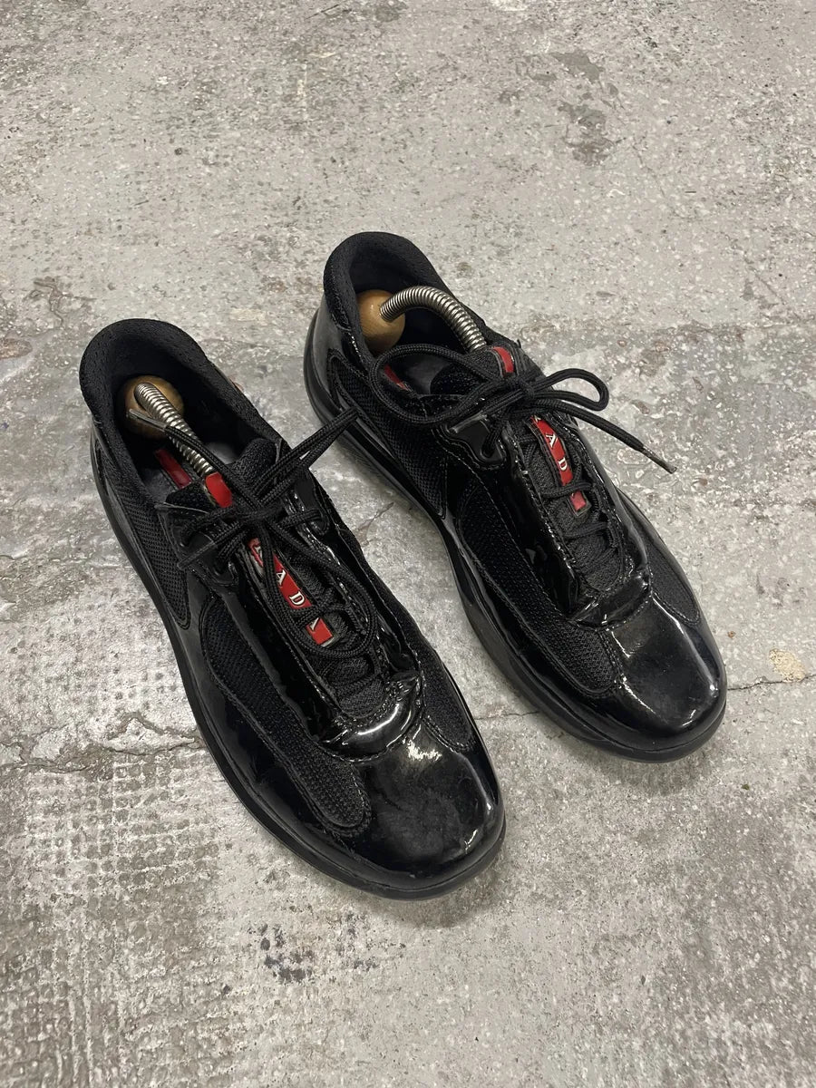Prada Americas Cup Black Satin Shoes (38.5eu/us6) yLijgCO 3