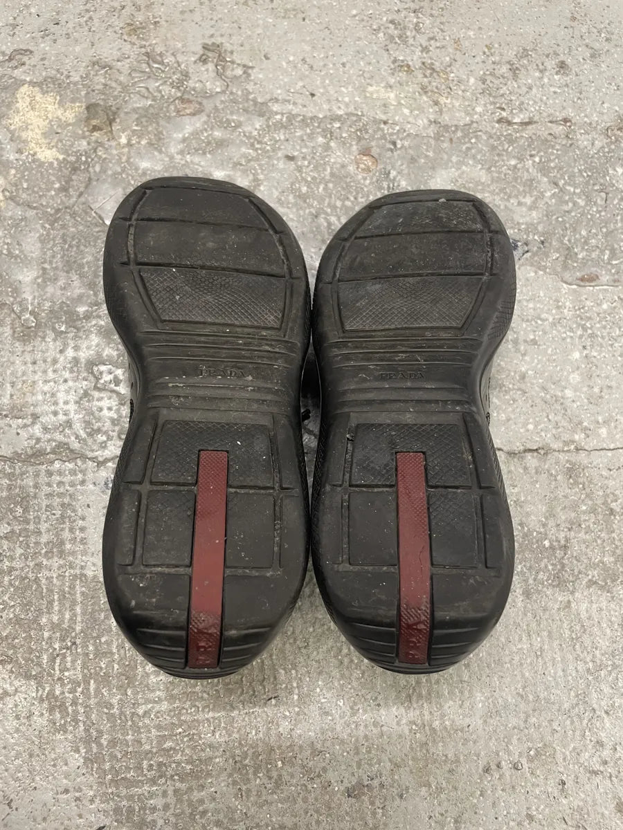 Prada Americas Cup Black Satin Shoes (38.5eu/us6) yLijgCO 4