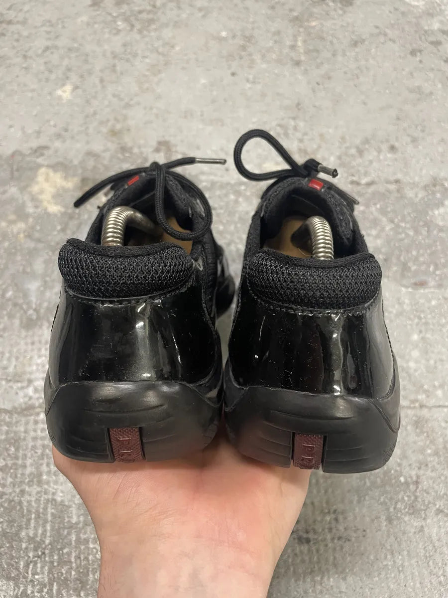 Prada Americas Cup Black Satin Shoes (38.5eu/us6) yLijgCO 5