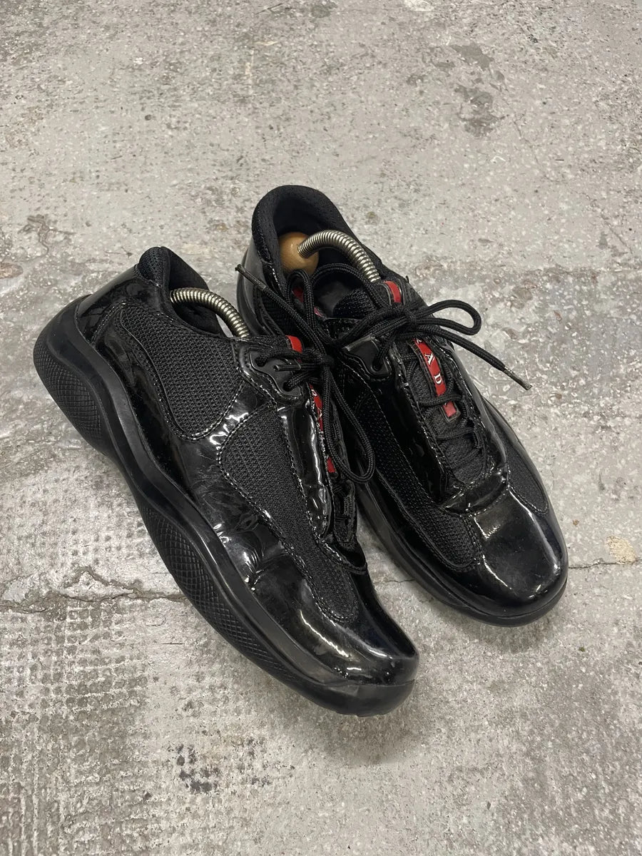 Prada Americas Cup Black Satin Shoes (38.5eu/us6) yLijgCO 6