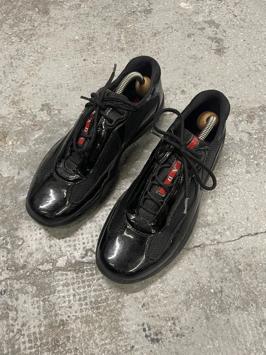 Prada Americas Cup Black Satin Shoes (38.5eu/us6) yLijgCO 7