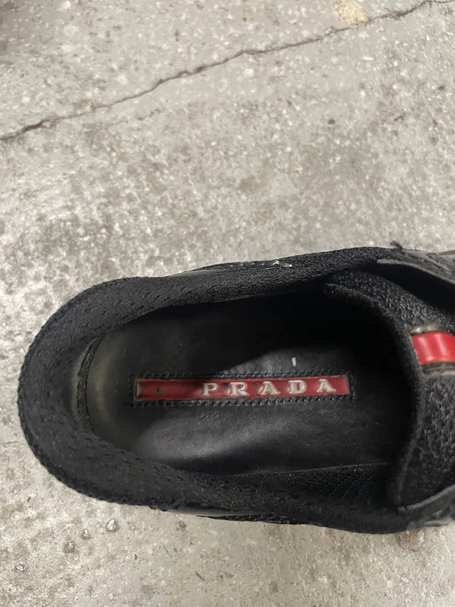 Prada Americas Cup Black Satin Shoes (38.5eu/us6) yLijgCO 9