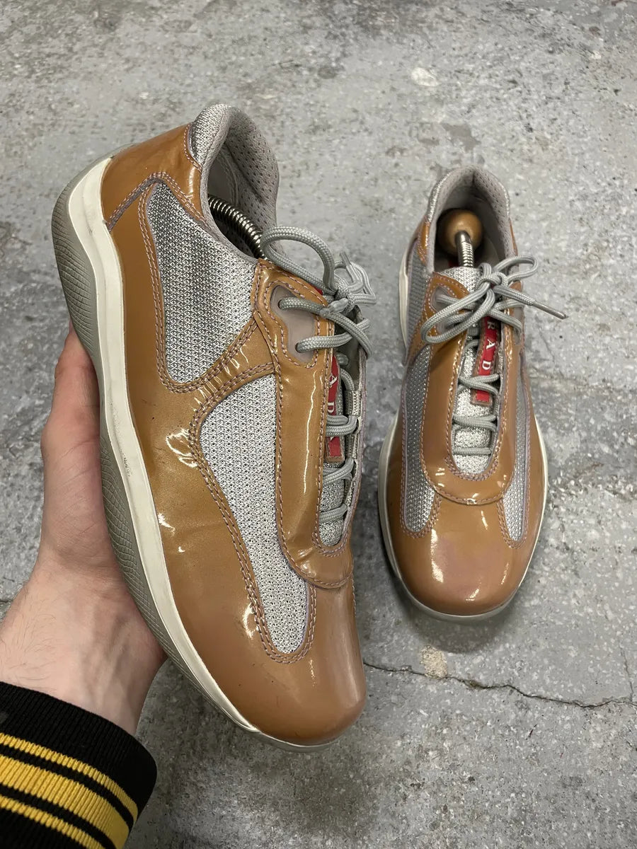 Prada Americas Cup Bronze Low Sneakers (39.5eu/us6.5) BXdskXv 0