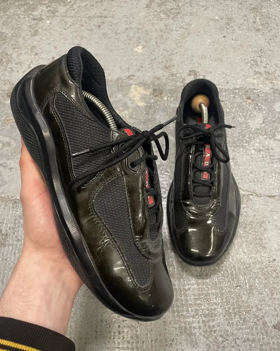 Prada Americas Cup Dark Olive Satin Shoes (39.5eu/us6.5) sYIDqws 0