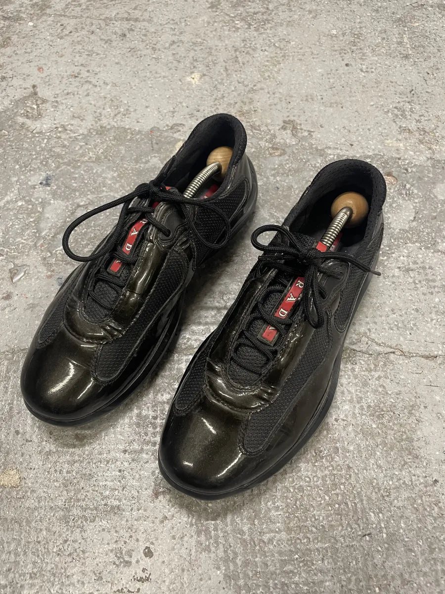 Prada Americas Cup Dark Olive Satin Shoes (39.5eu/us6.5) sYIDqws 3