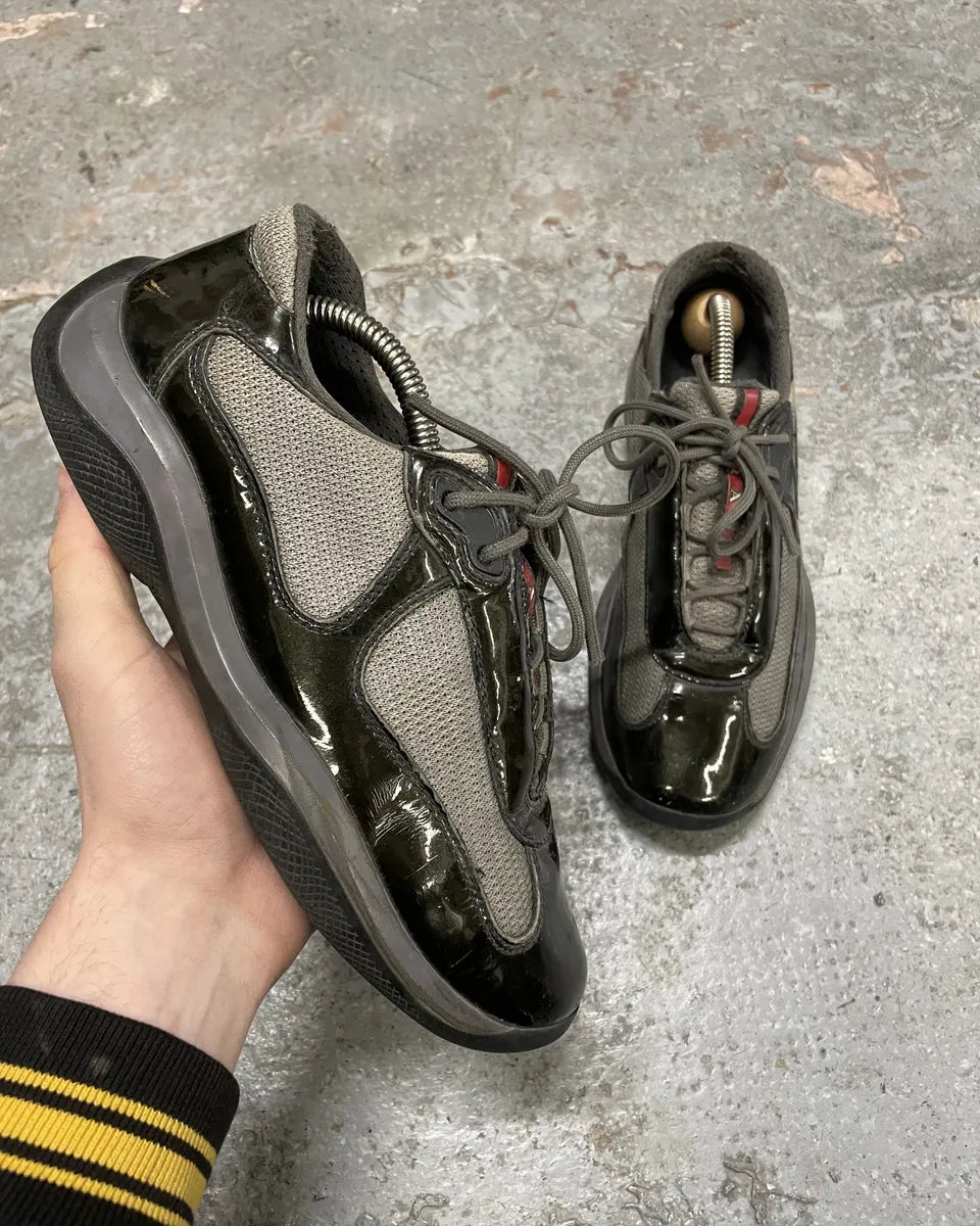 Prada Americas Cup Dark Satin Olive Shoes (37.5eu/us5) RFFyJJt 0