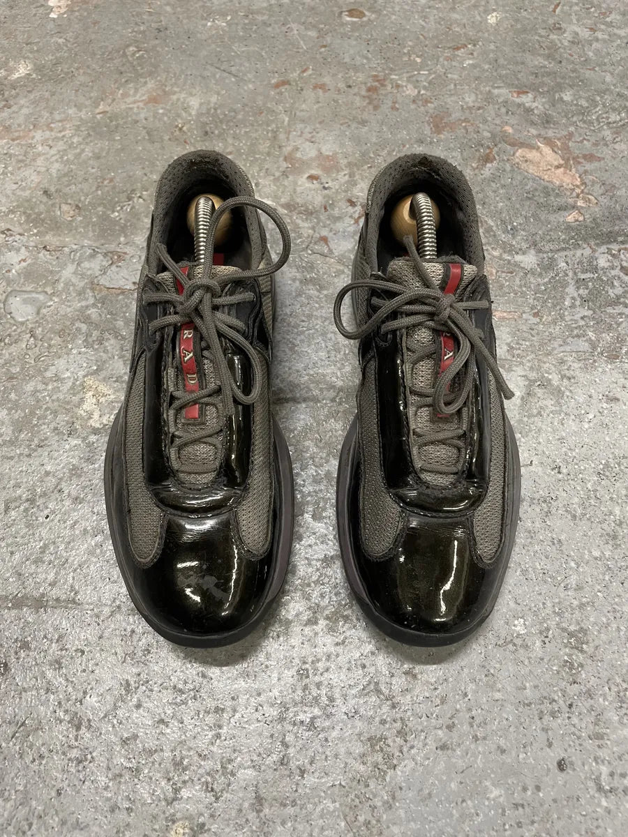 Prada Americas Cup Dark Satin Olive Shoes (37.5eu/us5) RFFyJJt 4
